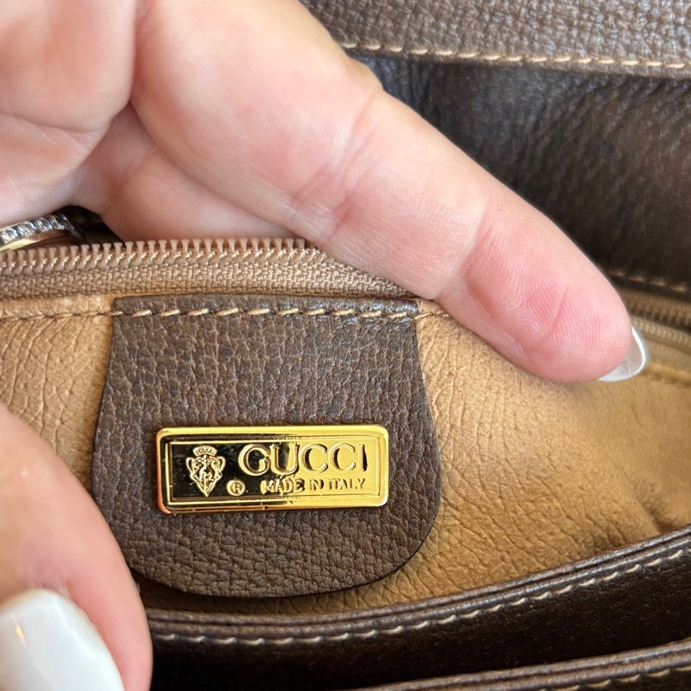 Gucci Canvas GG Guccissima Brown Patterned Envelope Messenger Bag - Picture 9 of 11